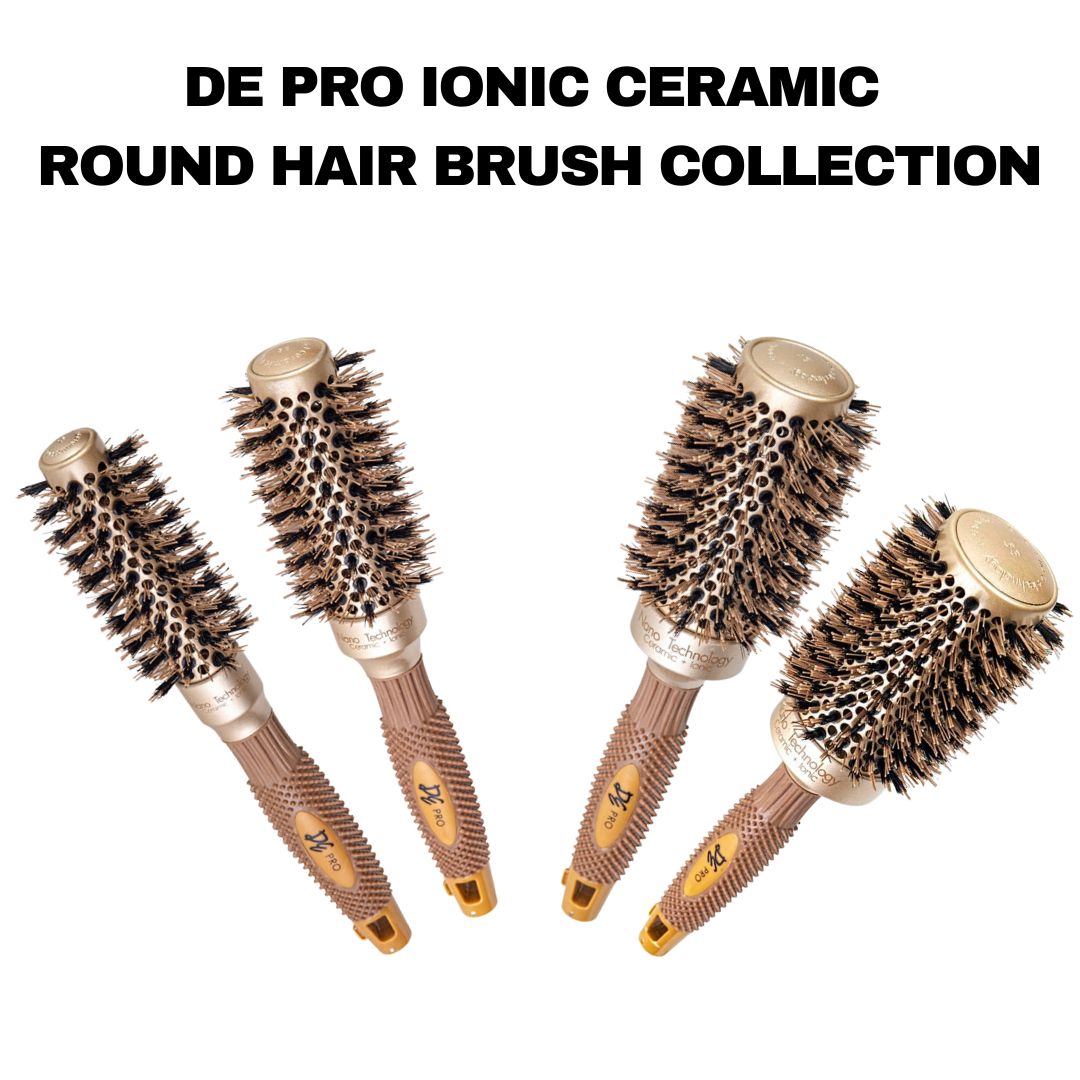 DE Pro Ionic Ceramic Round Hair Brush Bundles