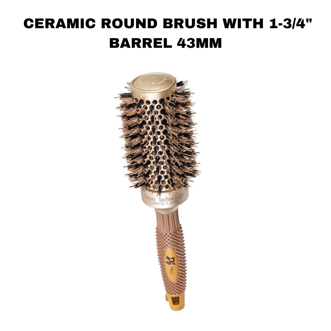 DE Pro Ionic Ceramic Round Hair Brush Set of 12 - David Ezra Professional Haircare