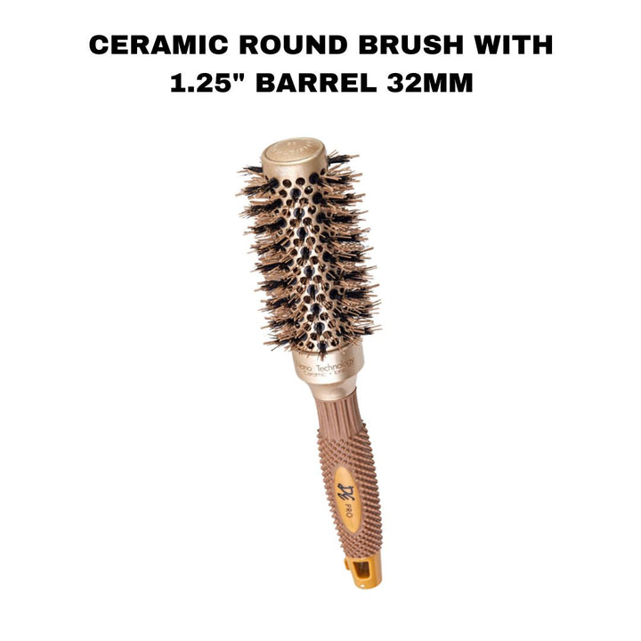 DE Pro Ionic Ceramic Round Hair Brush Set of 12 - David Ezra Professional Haircare