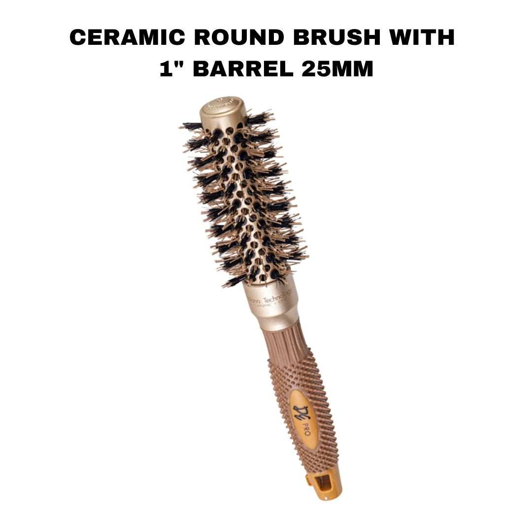 DE Pro Ionic Ceramic Round Hair Brush Set of 12 - David Ezra Professional Haircare